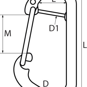 Asymmetric Hooks with Wire Bar & Spring Wire Safety Catch