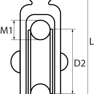 Cast Sheave with Fixed Round Eye Double Sheave
