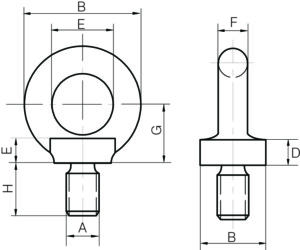 Collared Eyebolts to BS 4278