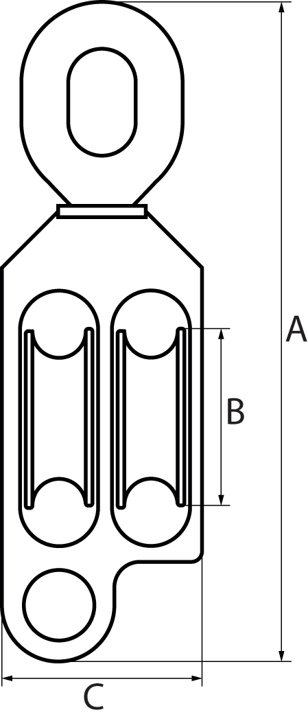 Swivel Oval Eye Double Sheave Galvanised Malleable Iron Blocks