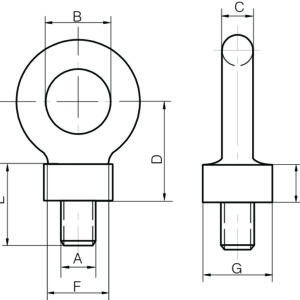 Drop Forged Dynamo Eyebolts Commercial Pattern - BSW Thread
