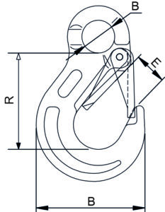 Stainless Steel Eye Type Sling Hook with Safety Catch