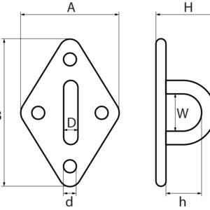 Four Hole Diamond Eye Plates