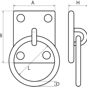 Four Hole Eye Plates Fitted with Ring