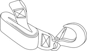 Hand Winch Strap with Winch Hook & sewn Eye