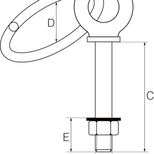Galvanised Ringbolts with Nut & Washer