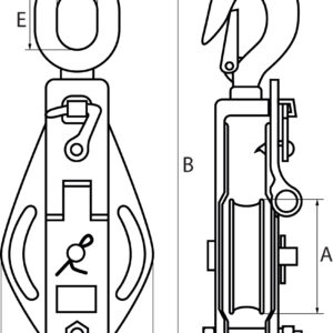 Snatchblocks with Bushed Sheaves to suit Wire Rope Blue Painted with Swivel Hook & Safety Catch