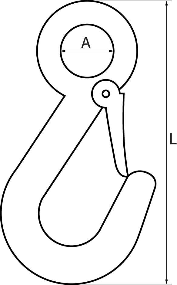 Stainless Steel Large Eye Hook with Safety Catch