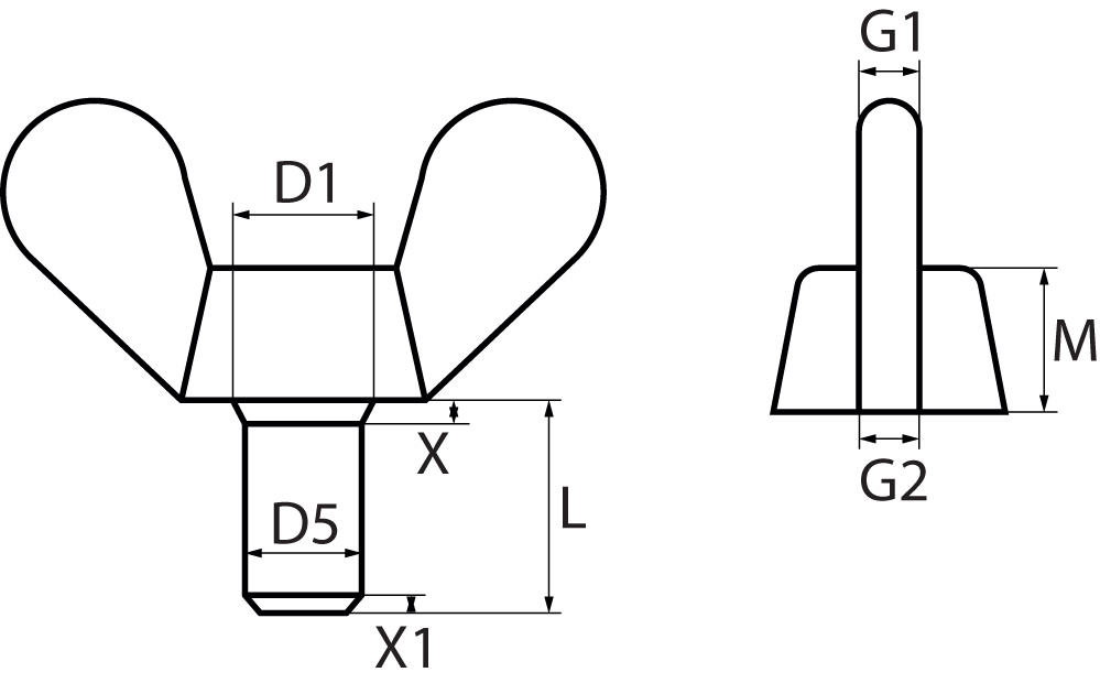 Stainless Steel Wing Bolt