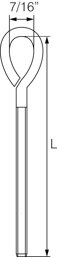 Straining Eyebolts complete with Nut & Washer- Zinc Plated - Folded Eye 10mm