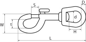 Stainless Steel Swivel Eye Boat Snap Hook 2