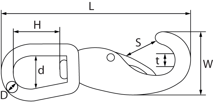 Swivel Eye Boat Snap Hooks Nickel Plated