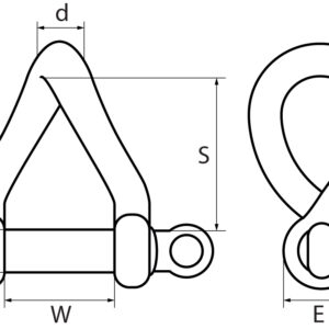 Twisted Shackle with Screwed Collar Pin