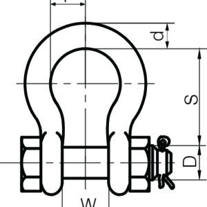Upset Forged Screw Pin Bow Shackle US Federal Specification RR-C-271D IV