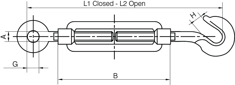 Eye & Eye Forged Straining Screws Galvanised